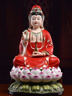 พระโพธิสัตว์กวนอิม เซรามิกเนื้อหยกคุณภาพสูง บูชาเพื่อเสริมศิริมงคล นำชีวิตสู่สิ่งดีๆ