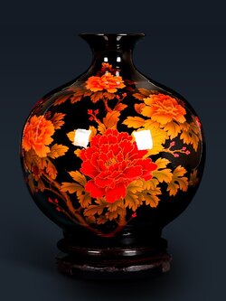 แจกันเซรามิกเขียนลายดอกไม้จีนโบราณ สำหรับจัดดอกไม้ ตั้งโชว์ ปรับฮวงจุ้ยบ้าน โต๊ะทำงาน