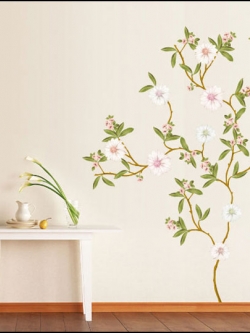 KR-0019 Wall Sticker วอลล์สติ๊กเกอร์แต่งผนัง ลาย Flowering Tree 50x70Cm สินค้าพร้อมส่ง