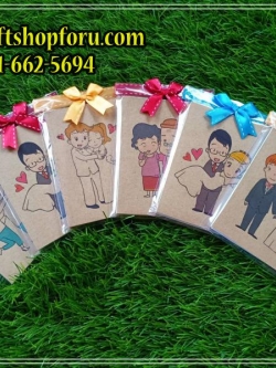 สมุดโน๊ตปกกระดาษคราฟท์ลายเจ้าบ่าวเจ้าสาว 10*7.5