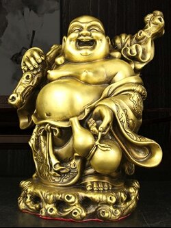 รูปหล่อทองเหลืองพระสังกัจจายน์ อรหันต์แห่งความอุดมสมบูรณ์ จากมณฑลซานตง ประเทศจีน