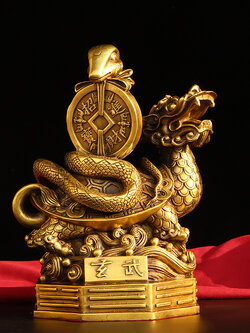 เต่าหัวมังกรและงูมงคลเรียกทรัพย์ มั่งมียั่งยืน ขนาดกว้าง 32 x สูง 42 cm. / หนัก 11 kg.