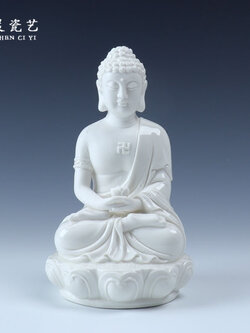 พระพุทธรูปเซรามิกสีขาวคุณภาพสูง บูชาเพื่อเสริมศิริมงคล สูง 19/กว้าง 11 cm.