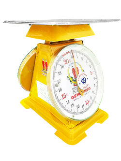 เครื่องชั่งสปริง ตราฝาแฝด ตัวถังเหล็ก พิกัด 20 กก. จานแบน