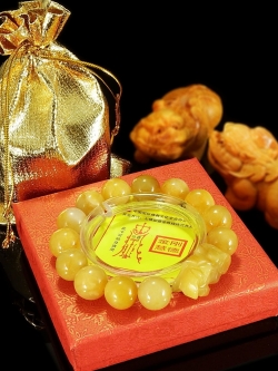 ข้อมือปี่เซี๊ยะเรียกทรัพย์ ลูกปัดหินธรรมชาติ ขนาด 14 มิล ข้อมือ 16 เซน