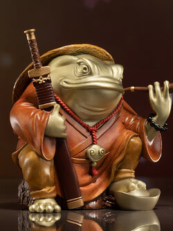 #คางคกเศรษฐี งานทองเหลืองทำสีคุณภาพสูง ปรับฮวงจุ้ยการเงิน ดึงดูดโชคลาภ