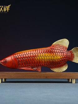 #ปลามังกร เสริมทรัพย์ สร้างความร่ำรวย ค้าขายเจริญรุ่งเรือง งานทองเหลืองลงสีงานช่างฝีมือชาวจีน