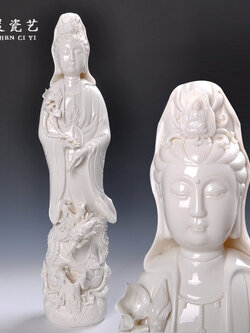 พระโพธิสัตว์กวนอิม เซรามิกสีขาวคุณภาพสูง บูชาเพื่อเสริมศิริมงคล นำชีวิตสู่สิ่งดีๆ