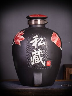 ไหเหล้าจีน แบบดั่งเดิม เนื้อกระเบื้องหนาเขียนลายจีน สำหรับดองเหล้าทุกชนิด