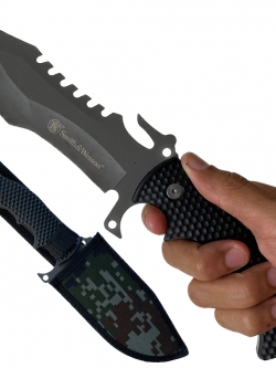 มีดใบตาย Smith & Wesson X11 ขนาด 11 นิ้ว (28 ซม.) พร้อมซองไนล่อนร้อยเข็มขัดสำหรับเก็บมีด