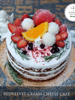 🌿 เค้กเรดเวลเวทครีมชีส 🌿 Signature (ขนาด 3 ปอนด์) 3 ชั้น / Red Velvet Cream Cheese Cake (3 Pound / 8'' x 8") 3 Layers