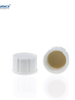 13-425 White Closed Top PP Cap (C0000864) + 13-425 Red PTFE/White Silicone Septa 1.5mm Thick (100ชิ้น/แพ็ค)