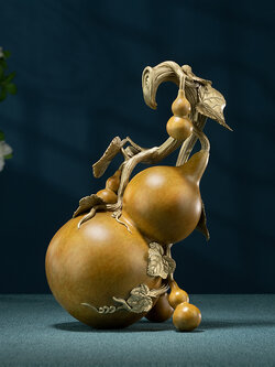 #ผลน้ำเต้าหยกเรียกทรัพย์ งานทองเหลือง เครื่องประดับปรับฮวงจุ้ยเสริมความมั่งคั่งร่ำรวย