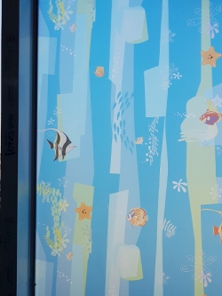 รุ่น 80021 สูญญากาศติดกระจกลายทะเลปลา กว้าง 90 cm