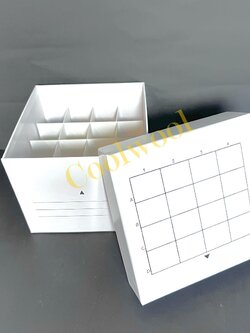 Freezing Cardboard Storage Box 16 well, for 50 ml tube-กล่องเก็บหลอดขนาด 50 ml จำนวน 16 ช่อง(10ชิ้น/แพ็ค)