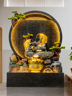 #อ่างน้ำพุ,น้ำตกปรับภูมิทัศน์ห้องนั่งเล่นตกแต่งบ้าน,สำนักงาน เสริมฮวงจุ้ย