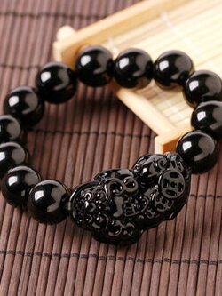 สร้อยข้อมือปี่เซี๊ยะดำเสริมพลังอำนาจ วาสนา ป้องกันสิ่งชั่วร้าย เสริมดวงชะตา ดึงดูดทรัพย์