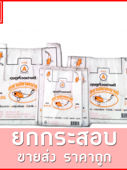 ถุงหูหิ้วไฮเดนHD แบบหนา (ตราปลาคราฟ) ขายยกกระสอบ