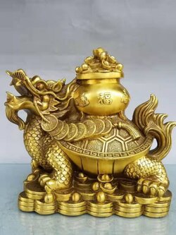 เต่ามังกรแบกเงินแบกทอง เสริมดวงการเงิน,การงาน,การค้าร่ำรวยมีกำไร/สูง 20 cm./2 kg.