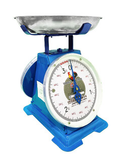 เครื่องชั่งสปริง ตราไก่สามห่วง ตัวถังเหล็ก พิกัด 3 กก. จานลึก