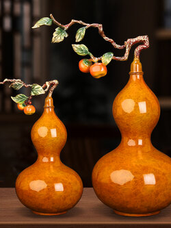 #ผลน้ำเต้าหยกเรียกทรัพย์ งานทองเหลือง เครื่องประดับปรับฮวงจุ้ยเสริมความมั่งคั่งร่ำรวย