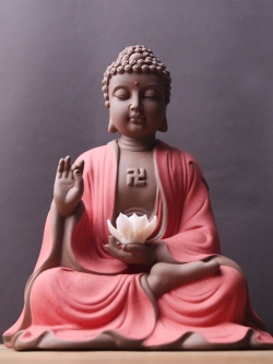 ตุ๊กตาดินเผากระเบื้องเคลือบประดับบ้าน รูปแบบพุทธนิกายเซน