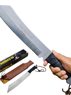 มีดเดินป่า มีดใบตาย RAMBO IV (RAMBO 4) Machete Knife ขนาด 16.5 นิ้ว (42 ซม.) พร้อมซองหนังสำหรับเก็บมีด