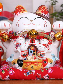 Lucky Cat Decoration ตุ๊กตาของขวัญ พร้อมกล่อง/ขนาด 12/14 นิ้ว