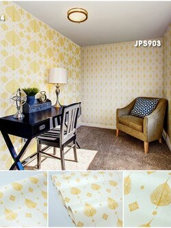 วอลเปเปอร์ลายไทย ลายใบโพธิ์ สีขาว