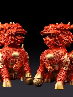 กิเรนคู่ ป้องกันศัตรูเสริมพลังดี คุ้มครองการงานการเงิน