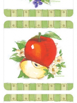 SM-133 Deco Sticker สติ๊กเกอร์ใส สำหรับตกแต่งกระเบื้องครัว ห้องน้ำ / 1 ชุดมี 6 แผ่น / Fruits