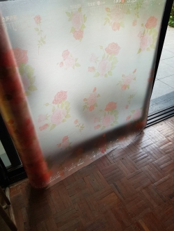 WS-17 Window Sheet สติ๊กเกอร์ฝ้าขุ่นติดกระจก ลาย ดอกกุหลาบ หน้ากว้าง 92 cm