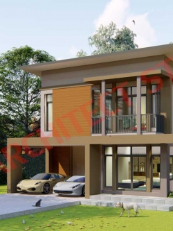 แบบบ้าน 2 ชั้น สไตล์คอนเทมโพรารี่ NA-218 ขนาด 217.18 ตร.ม. 3 ห้องนอน 3 ห้องน้ำ