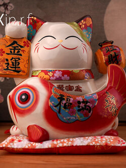 กระปุกออมสิน,เก็บทรัพย์ Lucky Cat Ornament Store งานกระเบื้องญี่ปุ่น