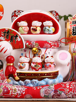 Lucky Cat Decoration ตุ๊กตาของขวัญ พร้อมกล่อง/ขนาด 14 นิ้ว