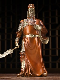 เทพเจ้ากวนอู เนื้อทองเหลืองขนาดใหญ่สูง 28 cm.