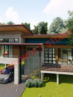 แบบบ้านชั้นครึ่งยกพื้นสูง สไตล์โมเดิร์น ลอฟท์ NA-103 ขนาด 90 ตร.ม. 2 ห้องนอน 1 ห้องน้ำ