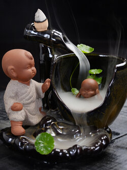 เตากำยานเณรน้อยเส้าหลิน ตุ๊กตาดินเผาประดับบ้าน นำเข้าจากมณฑลกวางตุ้งประเทศจีน