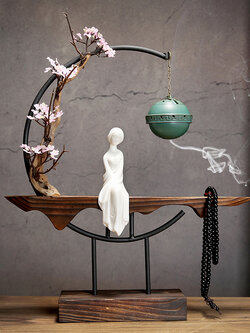 ที่แขวนกำยาน,บอนไซดอกท้อสไตล์จีน ดินเผาคุณภาพสูงจากประเทศจีน