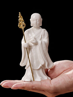 พระกษิติครรภโพธิสัตว์ พระภิกษุนิกายมหายาน (พระทิเบต) เซรามิกเนื้อใสคุณภาพสูง