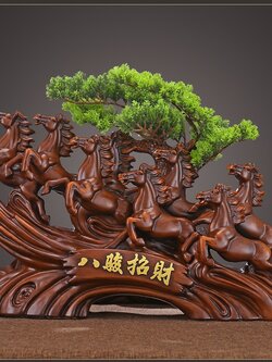 8 ม้าศึกราชวงโจว ของแต่งบ้านปรับฮวงจุ้ย เสริมอำนาจบารมี ความสำเร็จ ธุรกิจเจริญรุ่งเรื่อง (เรซิ่นลายไม้)