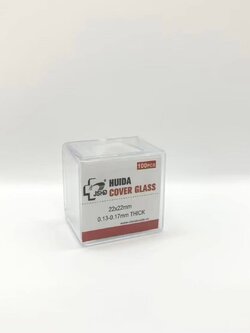 microscopic cover glass 22x22mm -กระจกปิดสไลด์ 22x22mm(100pcs/pkg)