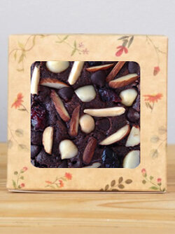 ⭐️🎄☃️🎁🎉 Premium Dark Chocolate Fudgy Brownie - (FANCY BROWNIE) 7.5x7.5 cm.