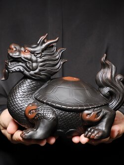 #เต่าหัวมังกรดินเผาสัตว์เทพมหามงคลเรียกทรัพย์เสริมดวง,แก้ฮวงจุ้ย,ป้องกันภัย
