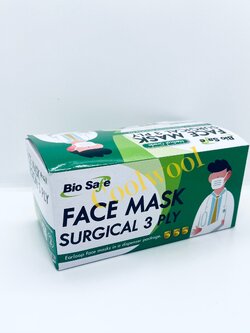 หน้ากากอนามัยสีเขียว 3 ชั้น(50 ชิ้น/กล่อง)-biosafe