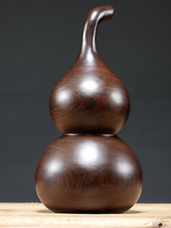 น้ำเต้าเรียกทรัพย์ ไม่มะเกลือ งานแกะสลักไม้จริงจากฝูเจี้ยน ประเทศจีน