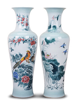 แจกันเซรามิก งานช่างฝีมือชาวจีน จากมณฑลเจียงซี ตั้งวางตกแต่งบ้าน เสริมฮวงจุ้ย