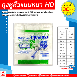 ถุงหูหิ้วไฮเดนHD แบบหนาพิเศษ (ตรากุญแจ)