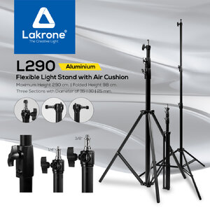 L290 ขาตั้งไฟแบบเหล็กพรีเมี่ยม Flexible Light Stand with Air Cushion ปรับได้ 98 - 290 ซม.