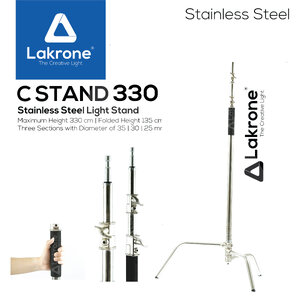 C STAND 330 Stainless Steel Light Stand ปรับได้ 135 - 330 ซม.
